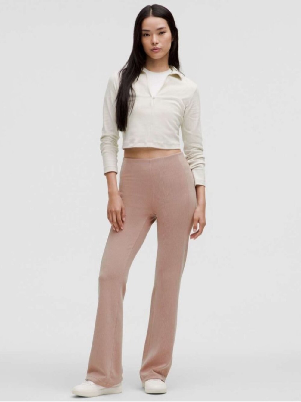 Lululemon Ribbed Softstreme Flared Pant Regular Twilight Rose Pink Pants new 2